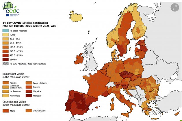 mapa contagis europa ACN