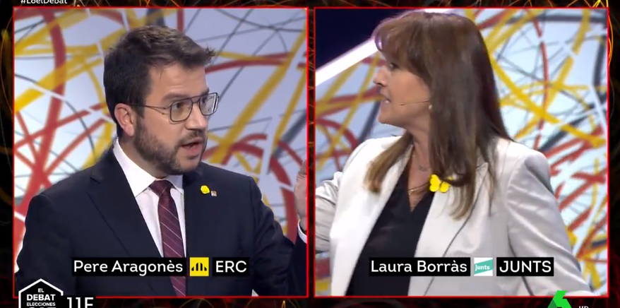 Pere Aragonès i Laura Borràs LaSexta elecciones debate catalunya
