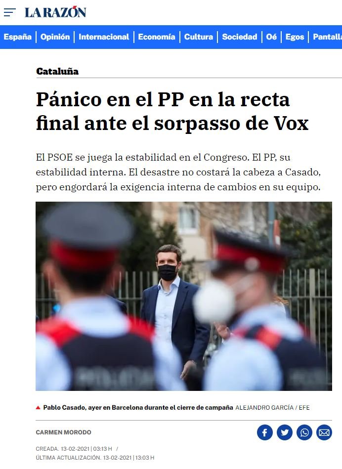 La Razón Elecciones Catalunya