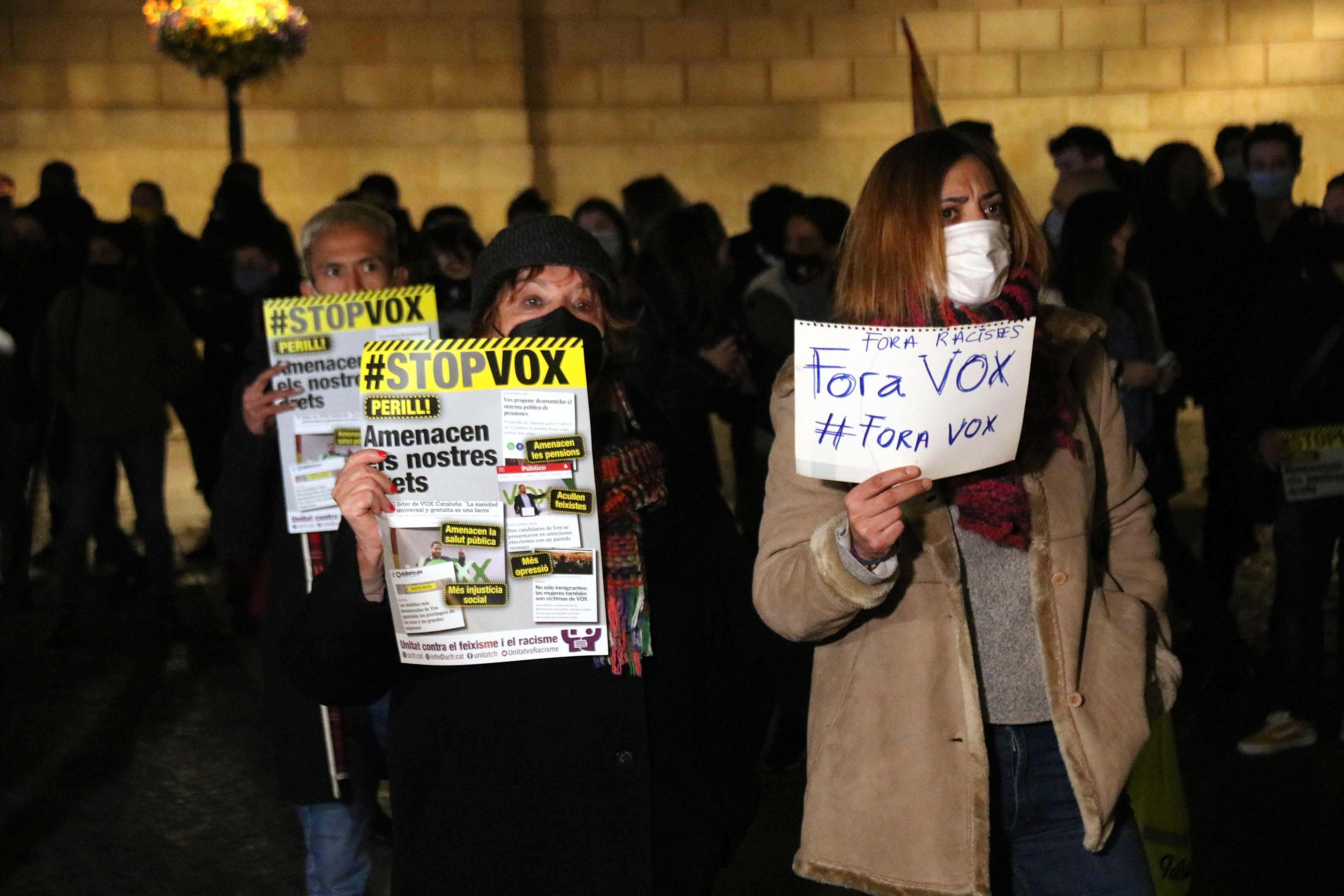 Manifestacion contra entrada Vox Parlamento 15-F / ACN