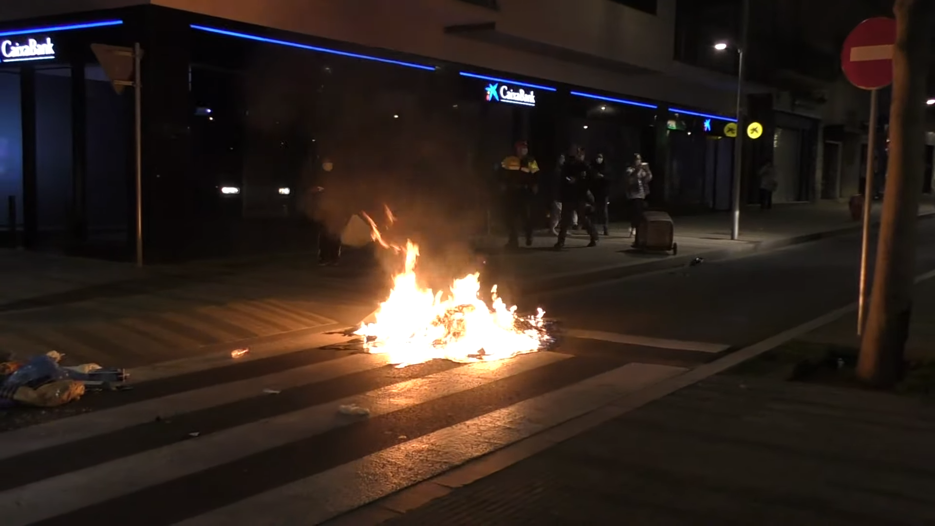 Incidentes en Terrassa durante una manifestación a favor de Hasél