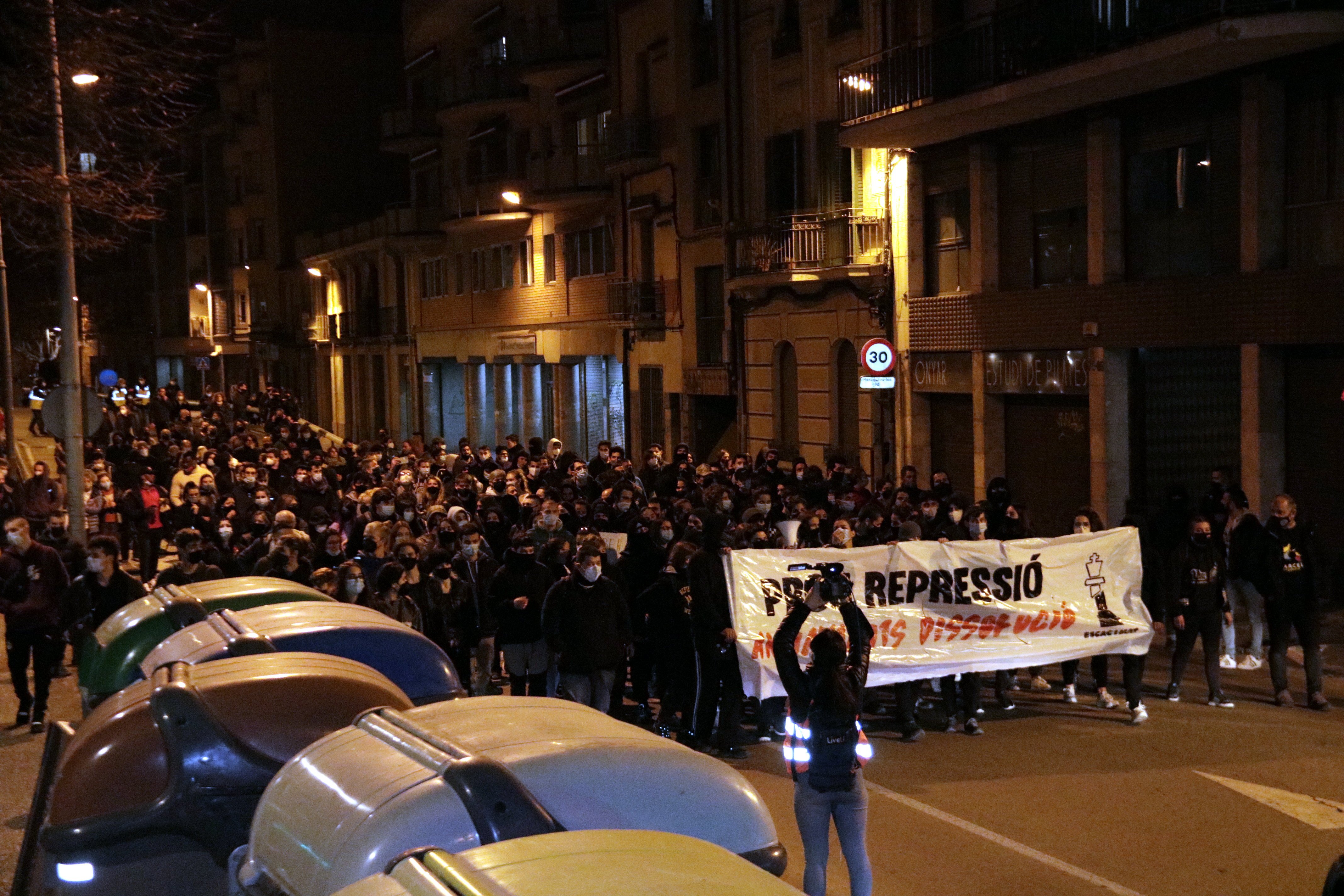 Manifestación girona sábado pablo hasél / acn