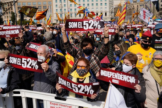 manifestación ANC plaza Catalunya 28 febrero Pau de la Calle