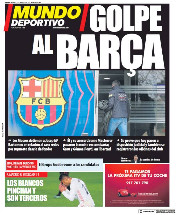 Mundo Deportivo Llevada|Traída 02 03 2021
