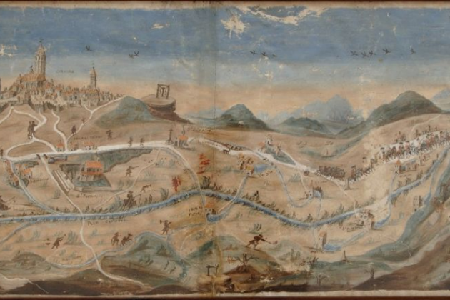 Cervera i el camí dels Hostalets (segle XVII). Font Museu de Cervera