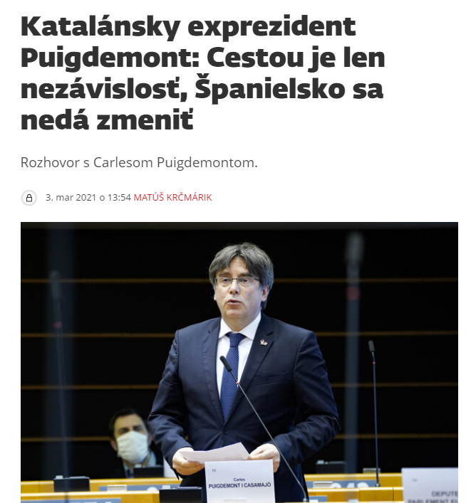 Diario eslovaco Puigdemont