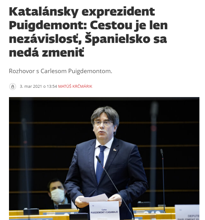 Diario eslovaco Puigdemont Diario eslovaco Puigdemont