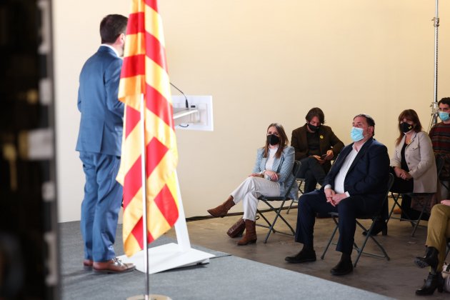 Conferencia govern ERC Pere Aragonès Oriol Junqueras  Laura Borras Marta Vilalta - Sergi Alcàzar