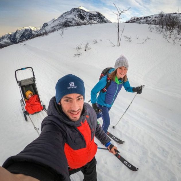 Kilian Jornet, Emelie y Maj en la nieve @kilianjornet