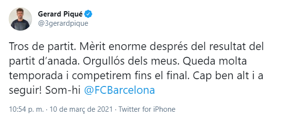 tweet pique barcelona psg champions twitter