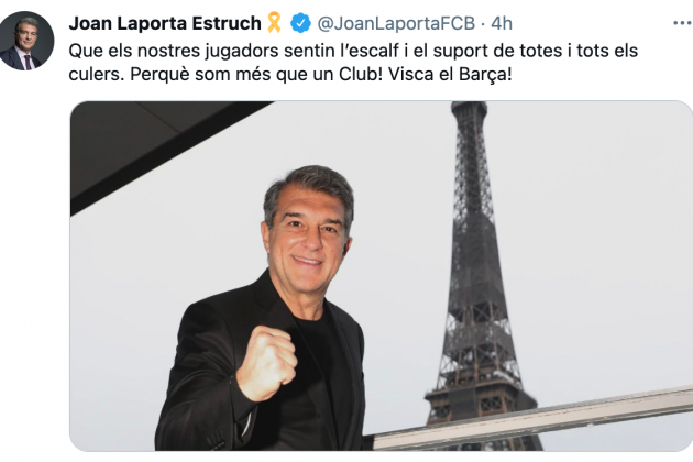 Joan Laporta tuit Paris