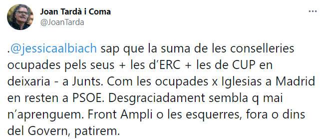 Joan Tardà tweet