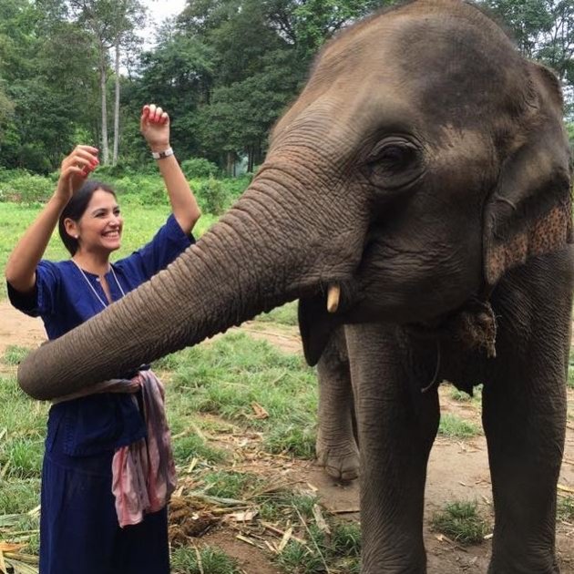 Paulina Sánchez del Río Nájera novia Ortega Smith con elefante @FB
