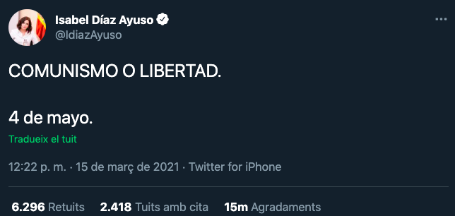 tuit ayuso comunismo libertad