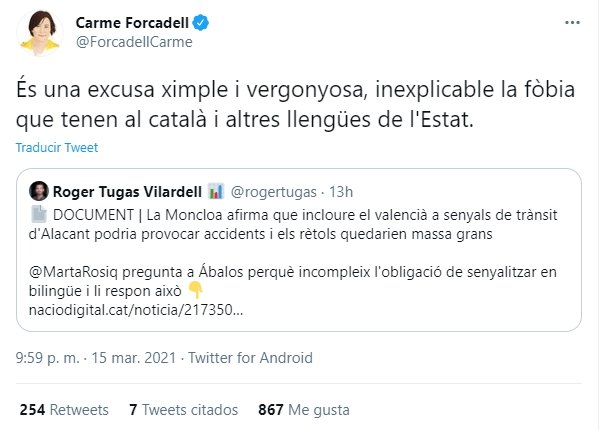 tuit carme forcadell català valència