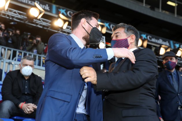 Leo Messi Joan Laporta abrazo Barça / Foto: FC Barcelona Leo Messi Joan Laporta abrazo Barça / Foto: FC Barcelona