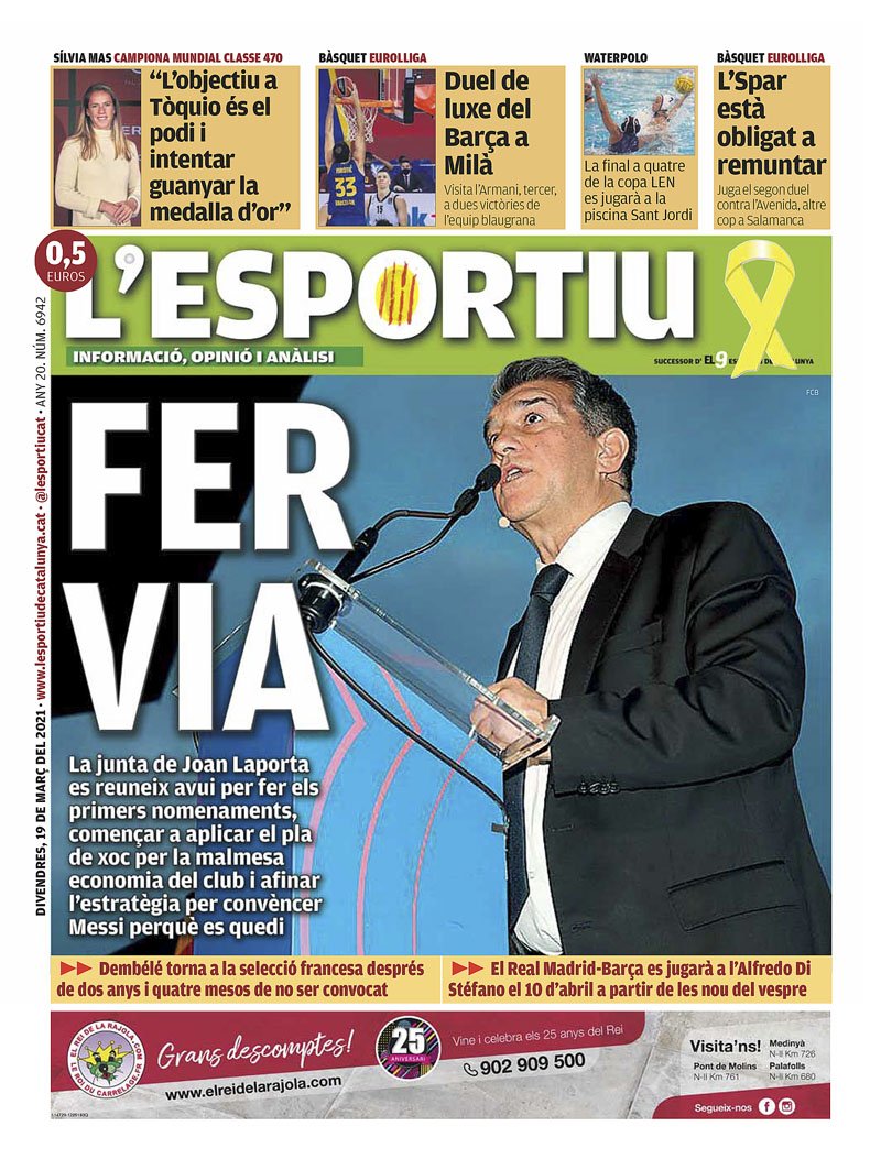 Portada LEsportiu 19 marzo