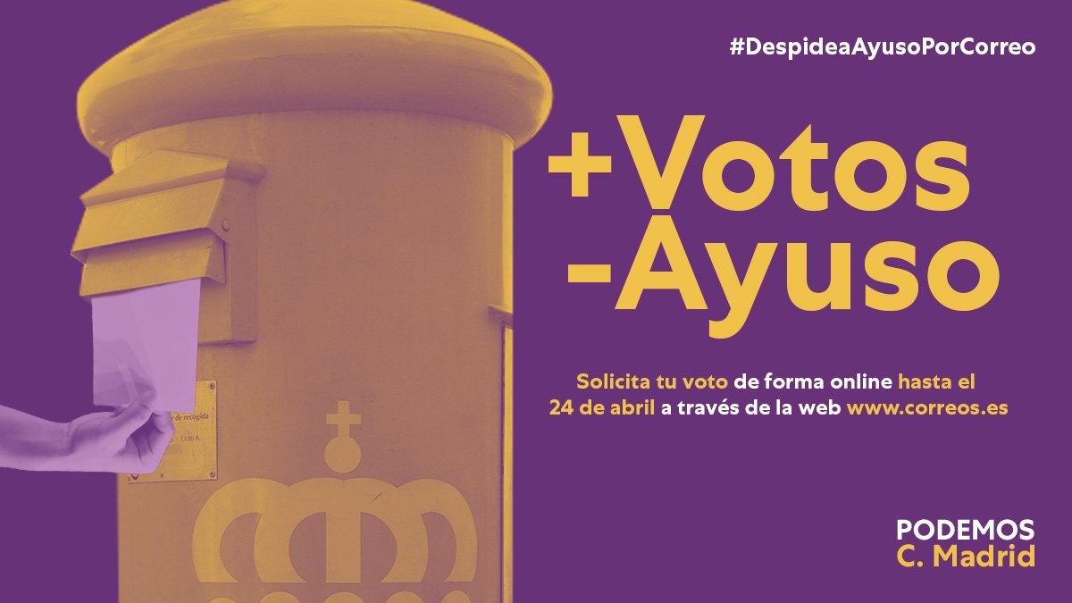 Votos Ayuso cartel Podemos
