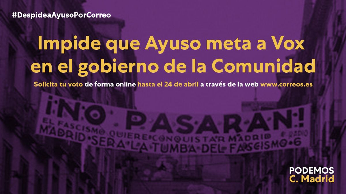Cartell Ayuso Vox Podemos