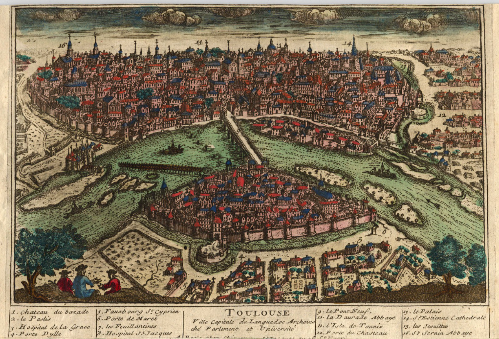Vista de Tolosa (siglo XVIII). Fuente Archivos Municipales de Tolosa