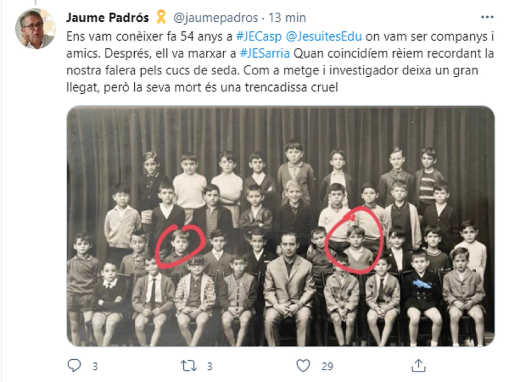 Jaume Padros muerte Josep Baselga oncologo catalán colegio