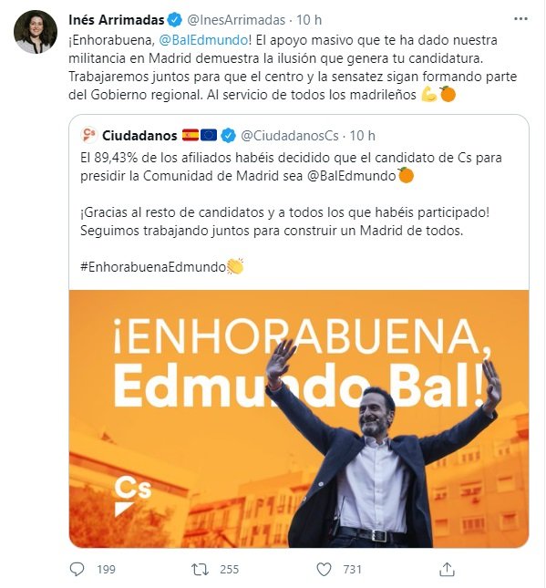Arrimadas Edmundo Bal primaria elecciones Madrid Ciudadanos