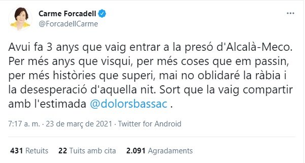 TUIT Forcadell 3 años prision