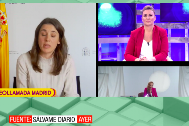 Irene Montero en 'Sálvame', Telecinco