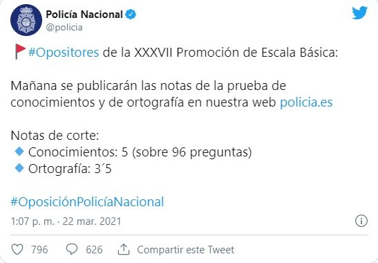 TUIT policia nacional examen ortografia