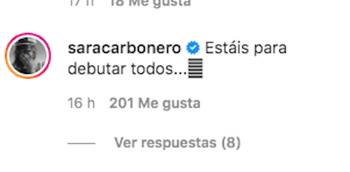 Comentari de Sara Carbonero en l'Instagram de Iker Casillas