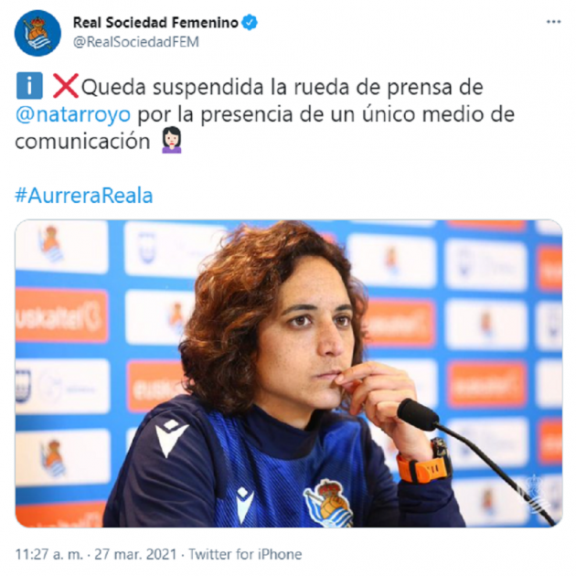 Natalia Arroyo tweet / Reial Societat