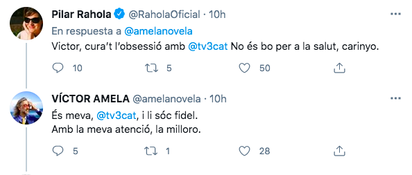 Víctor Amela i Pilar Rahola a Twitter