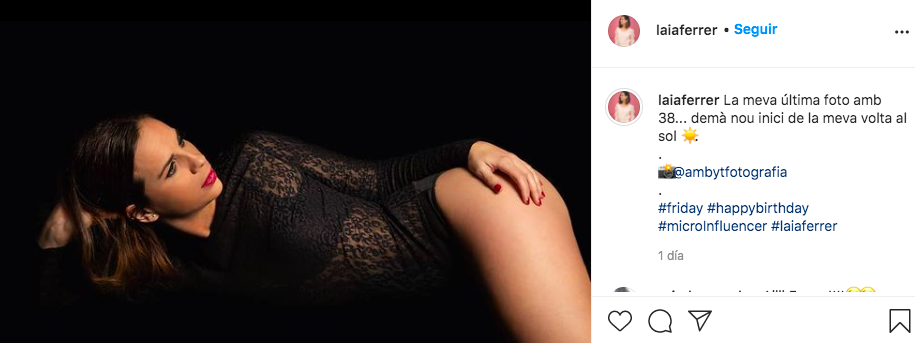 Laia Ferrer en el seu compte d'Instagram