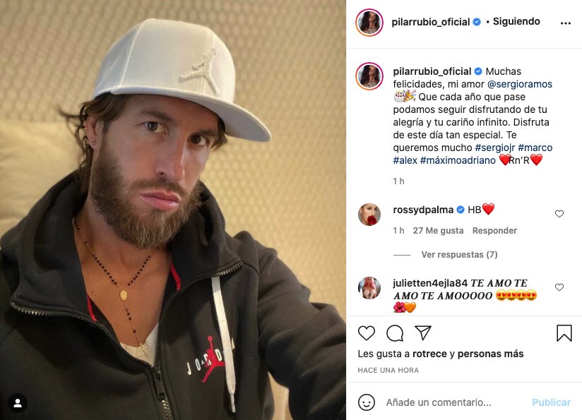 Sergio Ramos felicitación Pilar Rubio