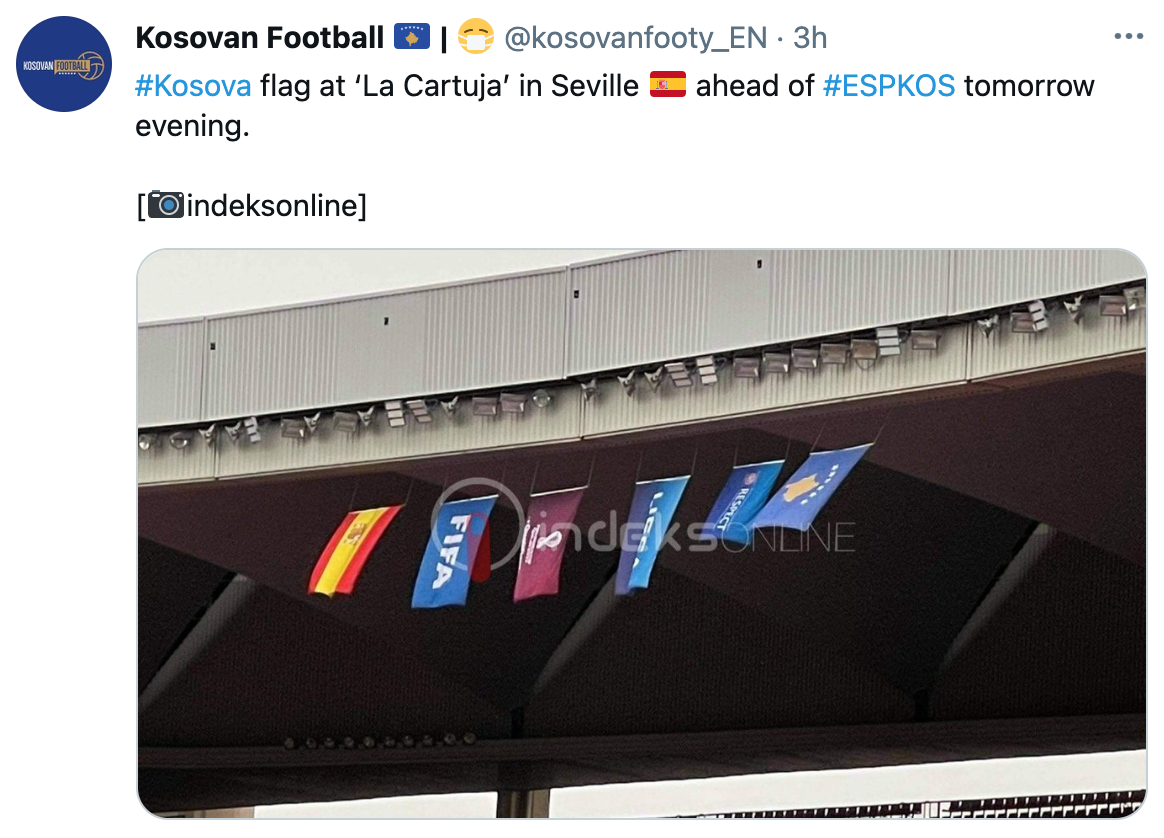 Captura Tuit Kosovo Banderas