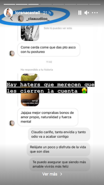 Lorena Castell en su perfil de Instagram