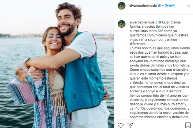 Álvaro Soler en el seu compte d'Instagram