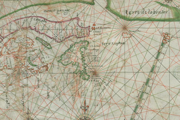L'antic territori de Vinland en un mapa posterior del segle XVII. Font Bibliothèque Nationale de France