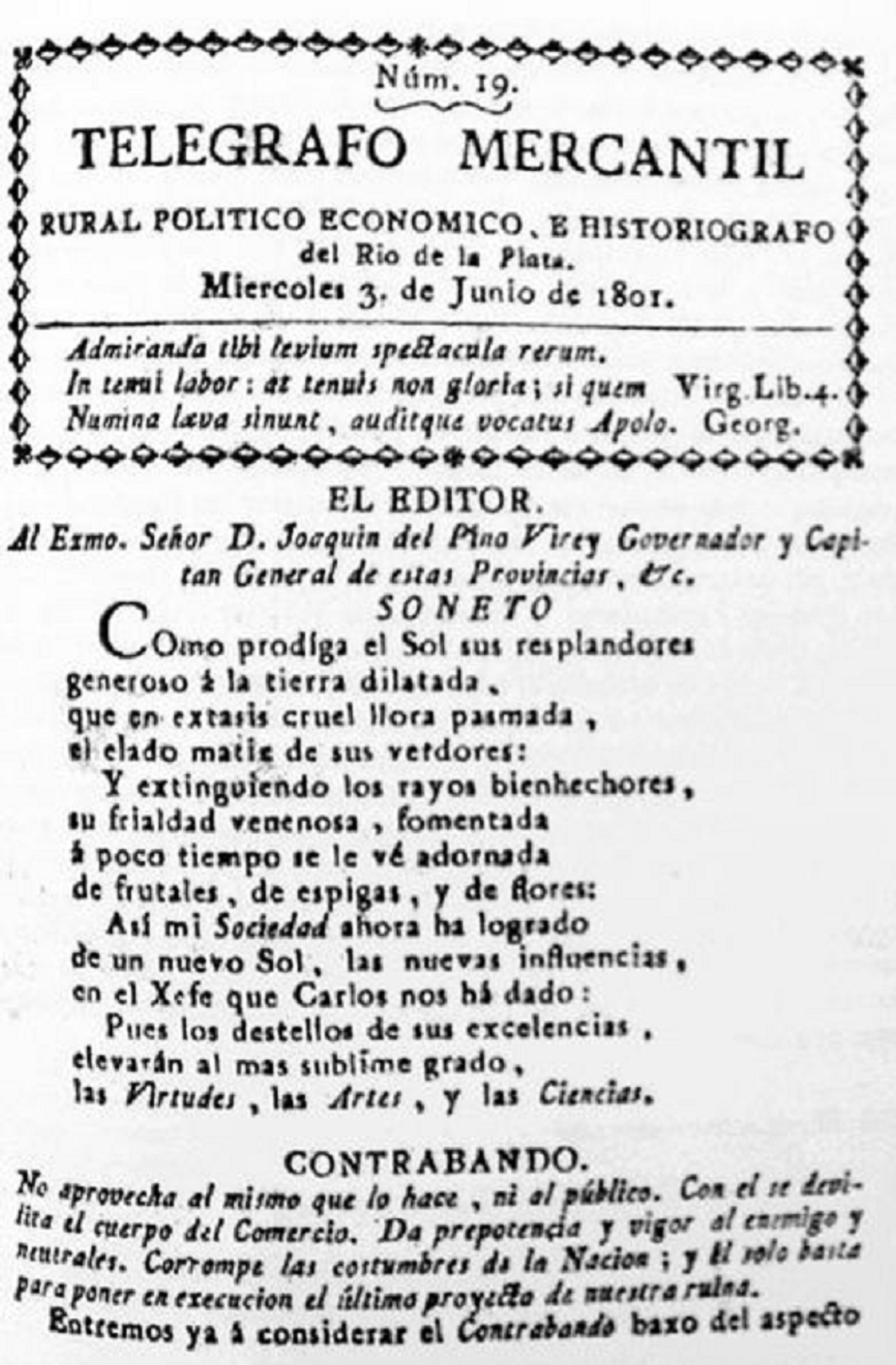 La impremta Garrigós i Peramàs edita el primer número del primer diari argentí