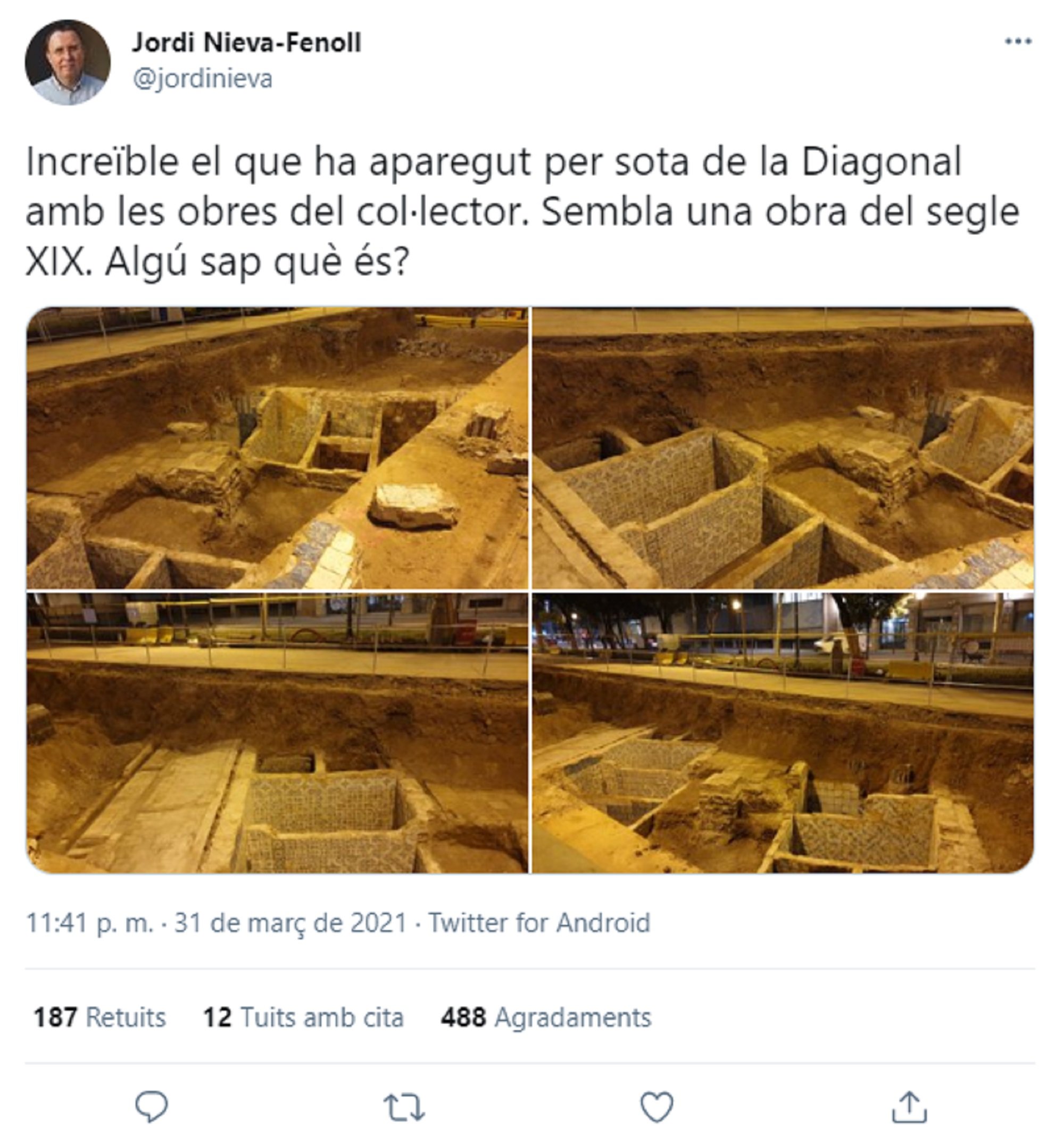 TUIT @Jordinieva Restos arqueologicos Diagonal