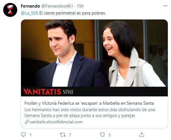 tuit sobre Froilán y Victoria