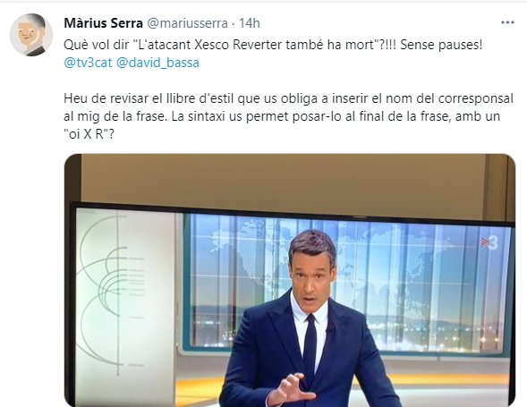 tuit Màrius Serra a TN Vespre