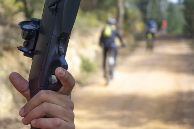 Paso de ciclistas en plena batida