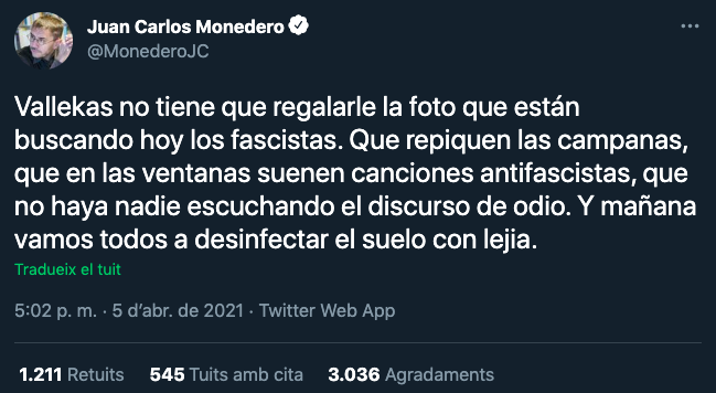 TUIT monedero lejia vox