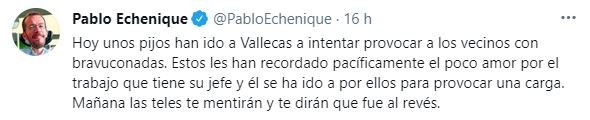 Pablo Echenique Vox Vallecas TUIT