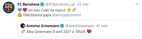 Barça Griezmann pare TUIT
