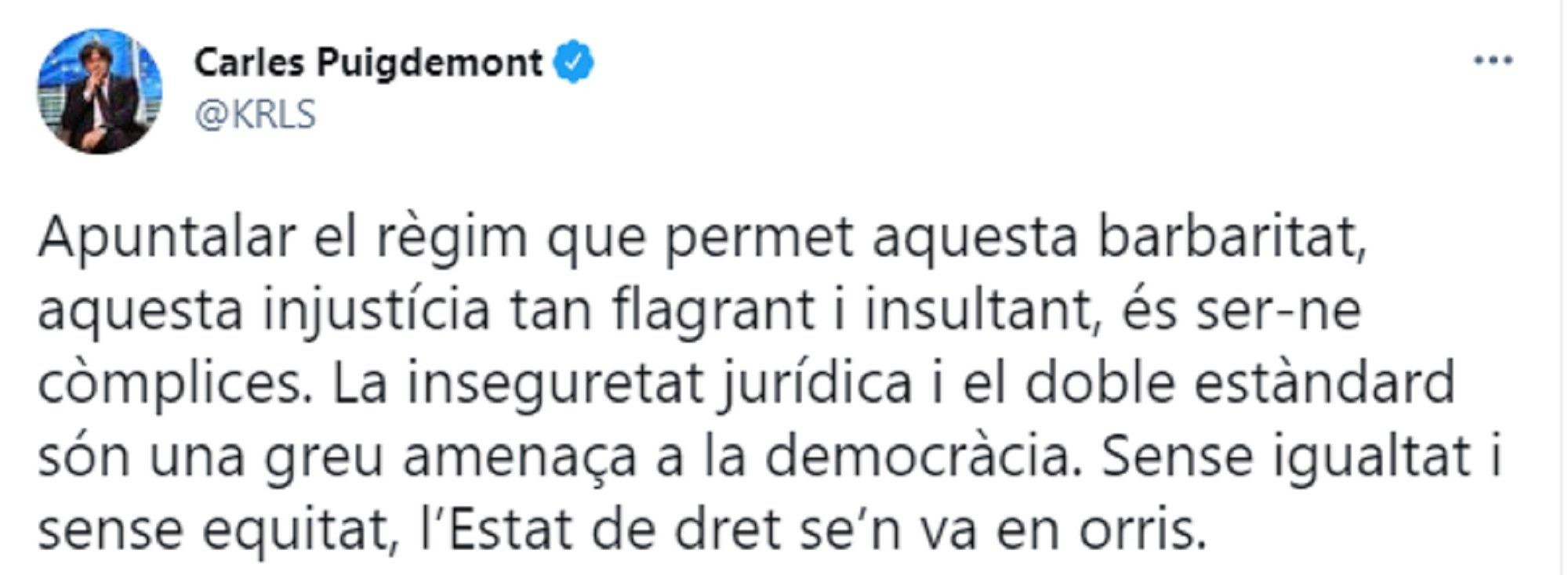 TUIT Carles Puigdemont Blanquerna
