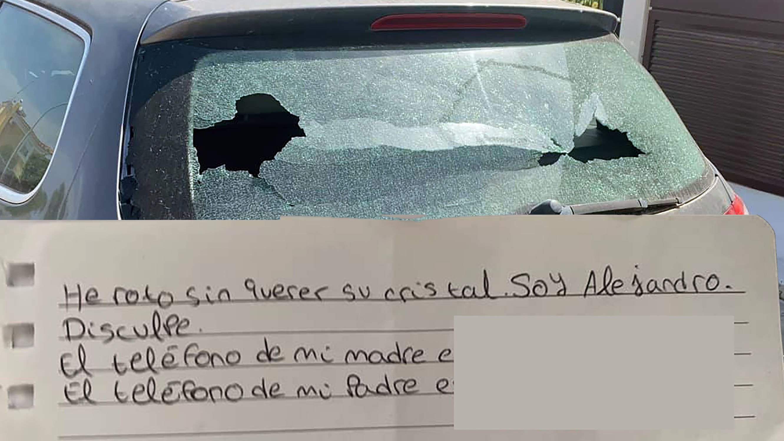 La nota viral d'un nen després de trencar un vidre: "Ha estat sense voler"