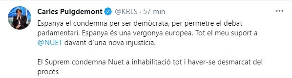 TUIT Puigdemont Joan Josep Nuet