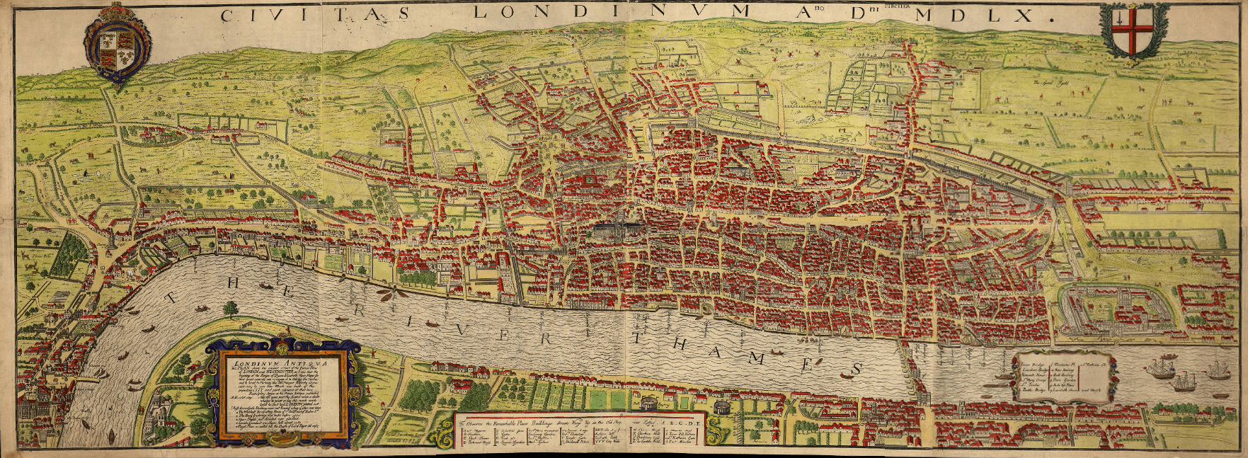 Vista de Londres (1560). Fuente Cartoteca de Catalunya